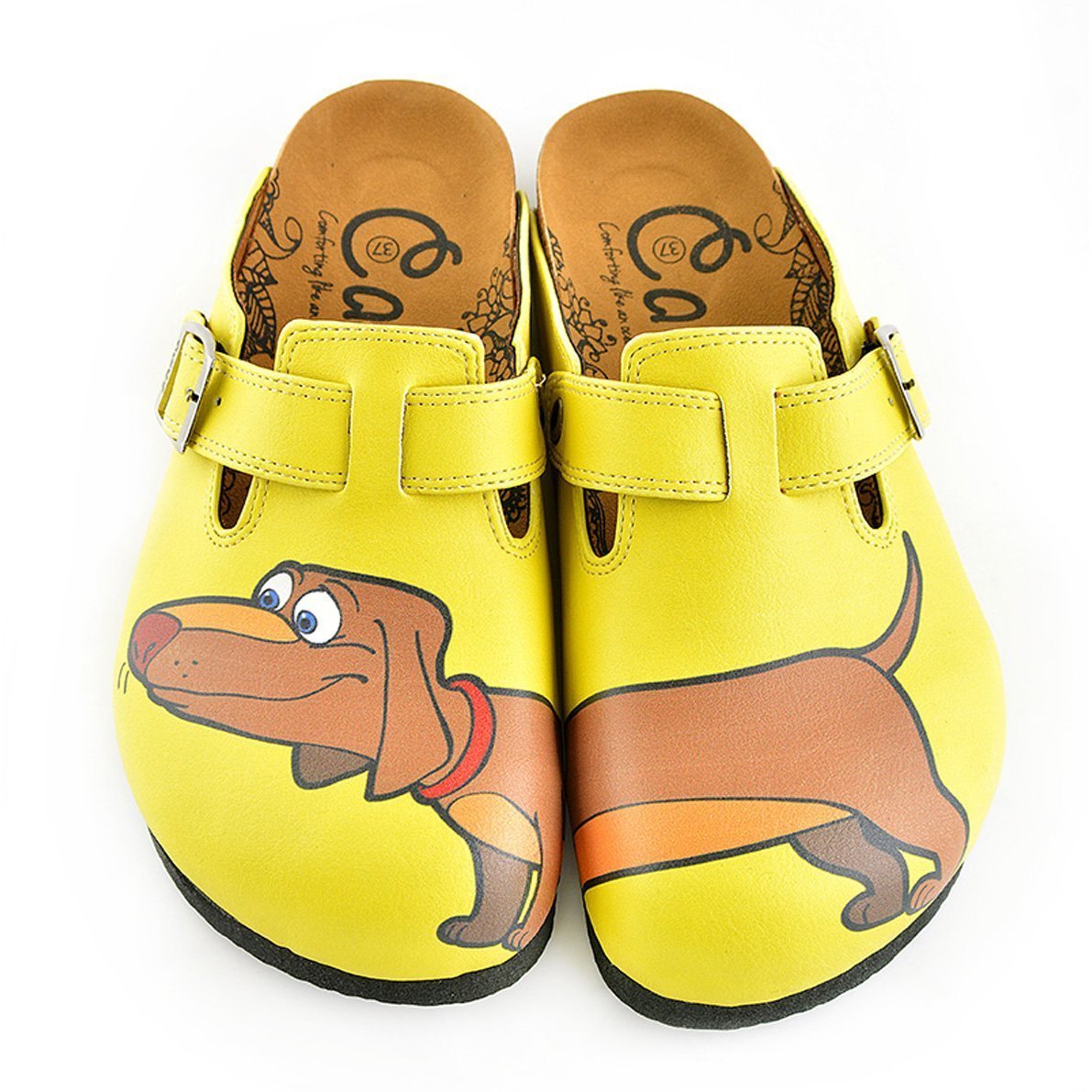 Yellow Dachshund clogs, mevsim WCAL346 (737670234208)