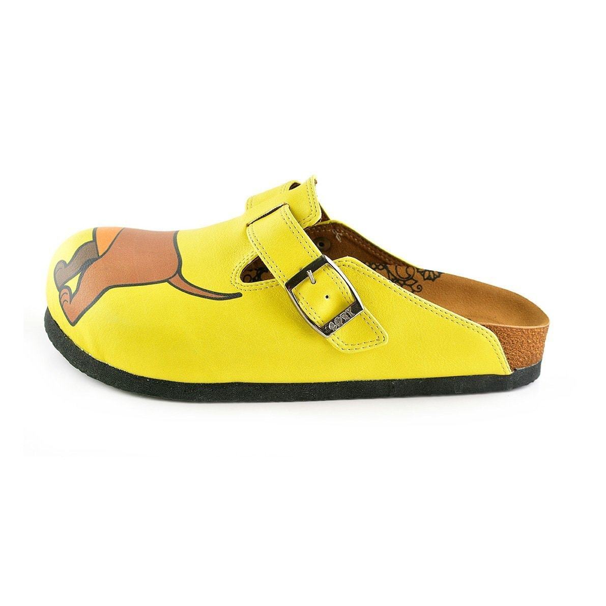 Yellow Dachshund clogs, mevsim WCAL346 (737670234208)