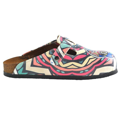 White & Pink Skull Clogs WCAL356 (737670037600)