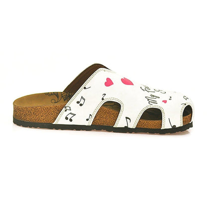 White Love & Guitar Clogs WCAL602 (737669972064)