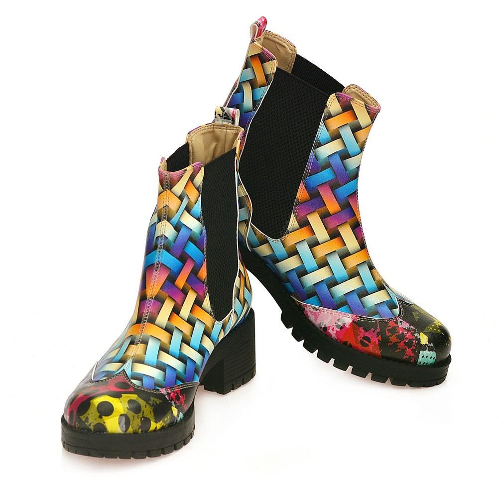 Colored Wicker Short Boots WLAS116 (1421233717344)